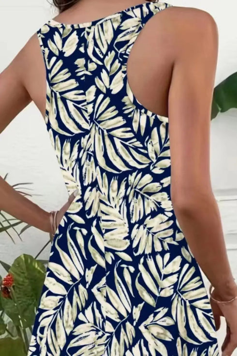 'Vanya' Printed Wide Strap Mini Dress - Celes Fashion